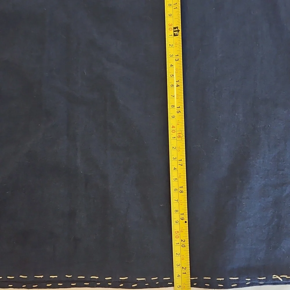 Women’s Navy Blue Embroidered Tunic Top with Cream Trim - Picture 9 of 9